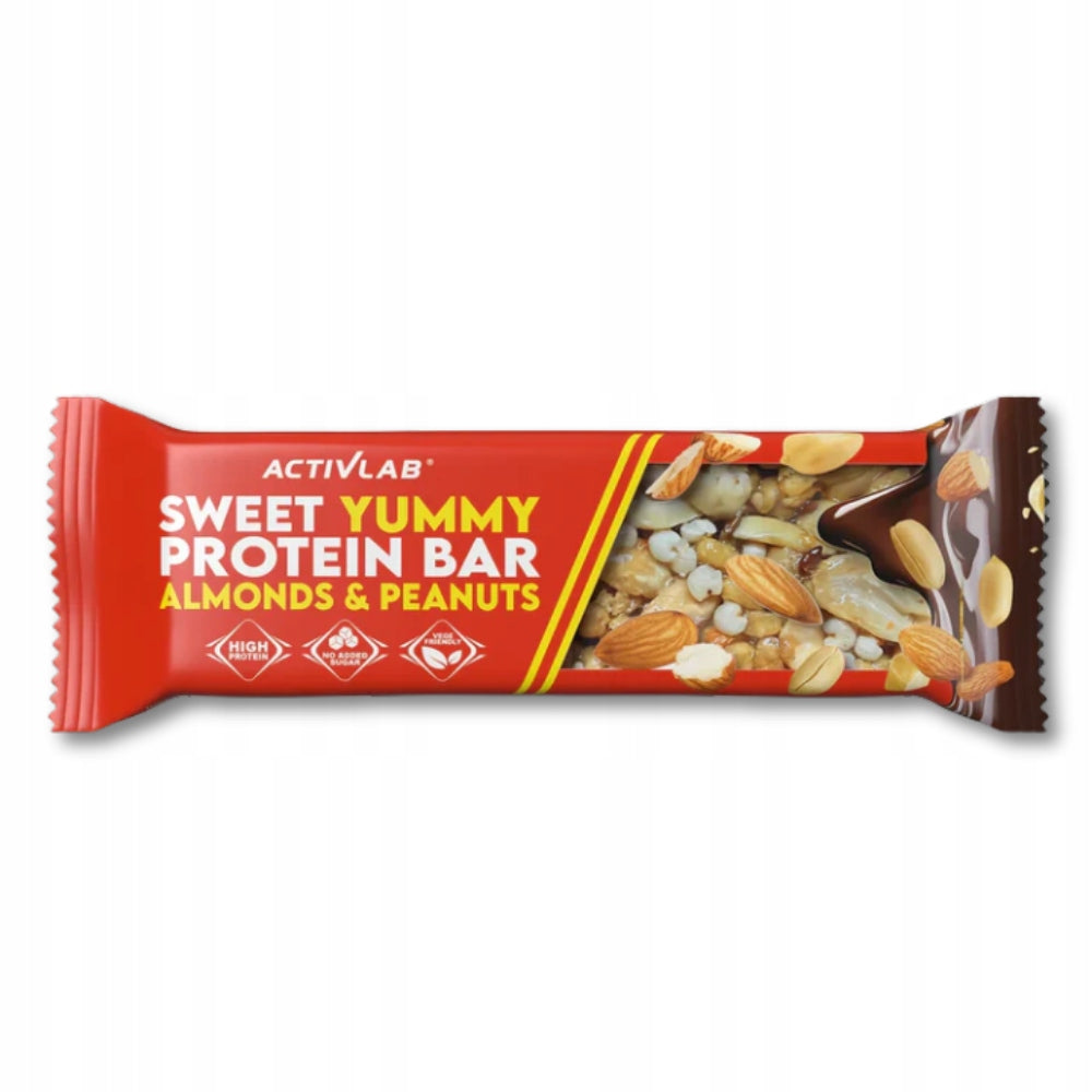 3x PROTEIN BAR Activlab SWEET YUMMY Protein Bar 40g PEANUTS & ALMONDS Expiration date at least 3 months from the date of purchase