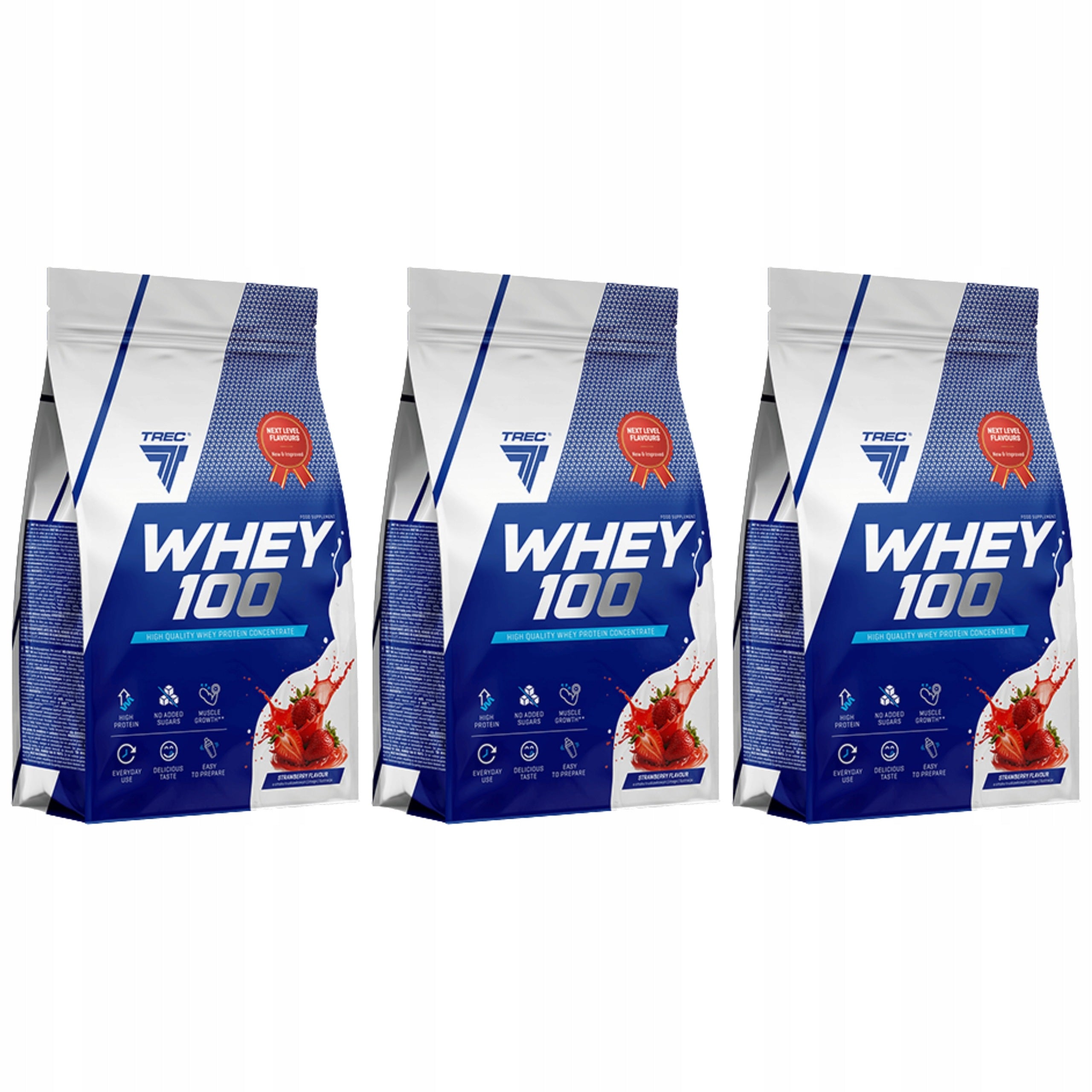 3x PROTEIN CONCENTRATE CONDITIONER WPC TREC WHEY 100 900g