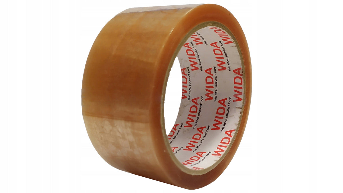 3x Packing Tape WIDA 48/66y Colourless Transparent Solvent Strong 60m Brand WIDA