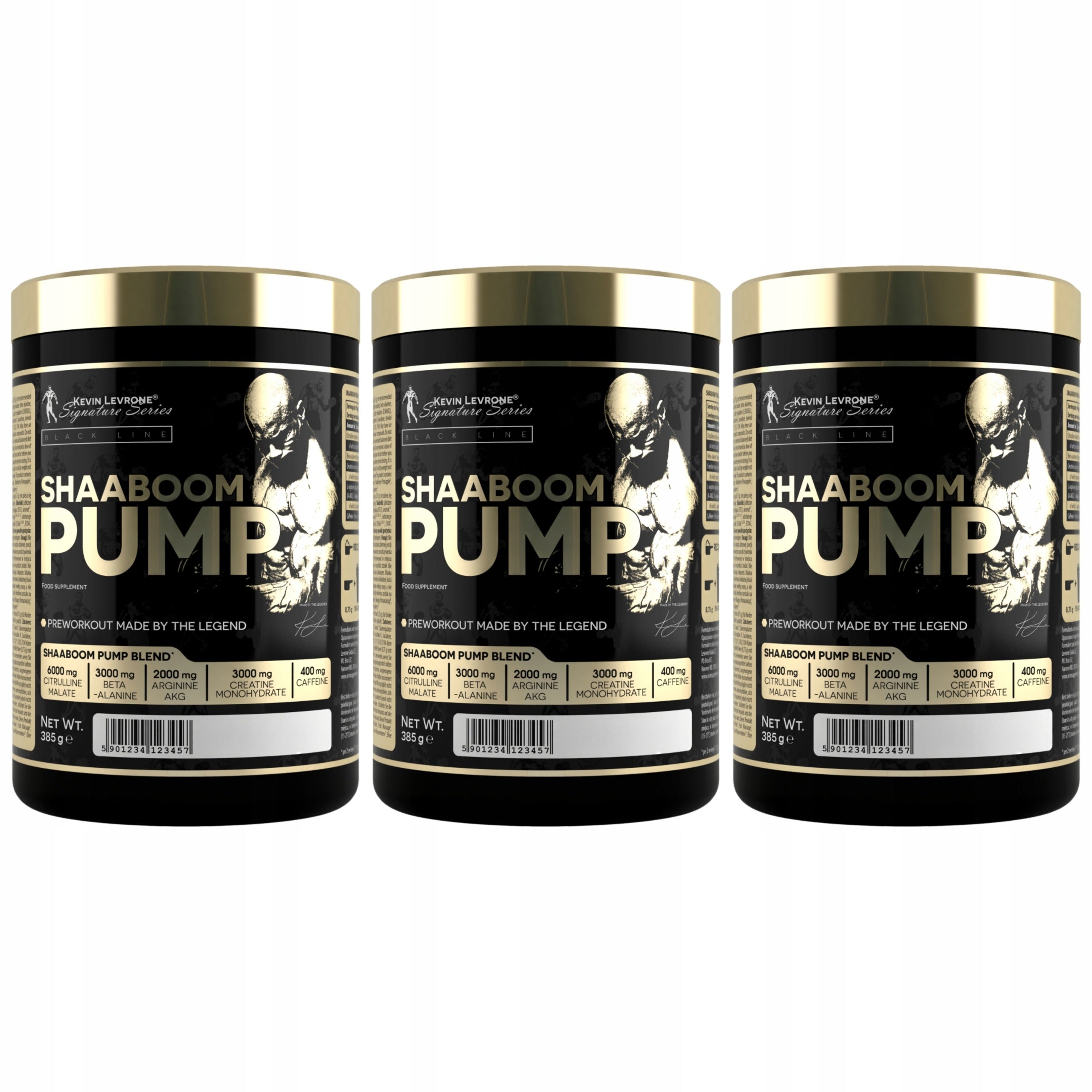 3x Pre-workout SHAABOOM PUMP 385g Citrulline Creatine KEVIN LEVRONE