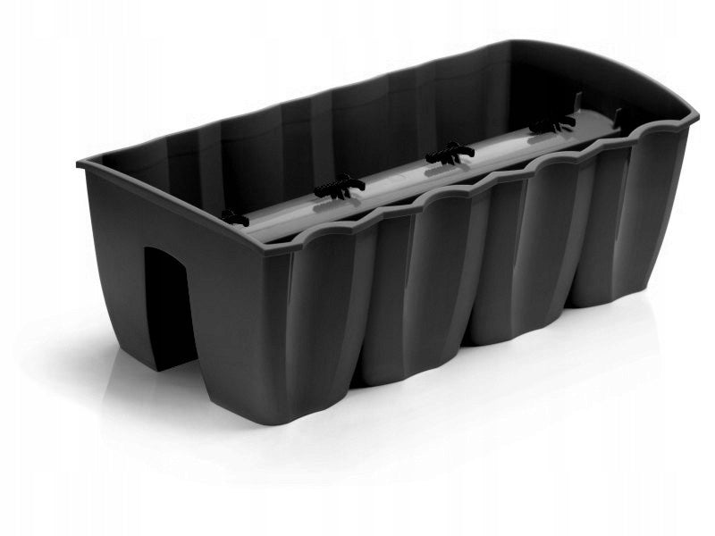 3x Railing box DCRO600, Balcony flowerpot + expanded clay 5l Capacity 18 l