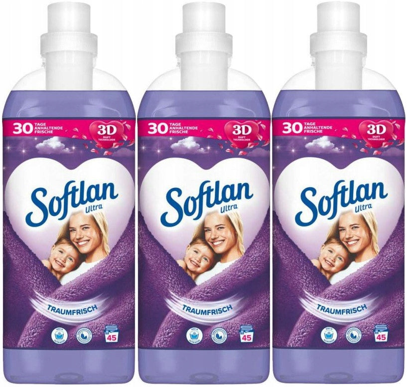 3x SOFTLAN ULTRA TRAUMFRISCH 3x1L 3L Rinse Liquid German PURPLE