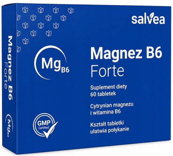 3x Salvea Magnesium B6 Forte Citrate 60 tab SMALL EASY TO SWALLOW GMP Brand Salvea