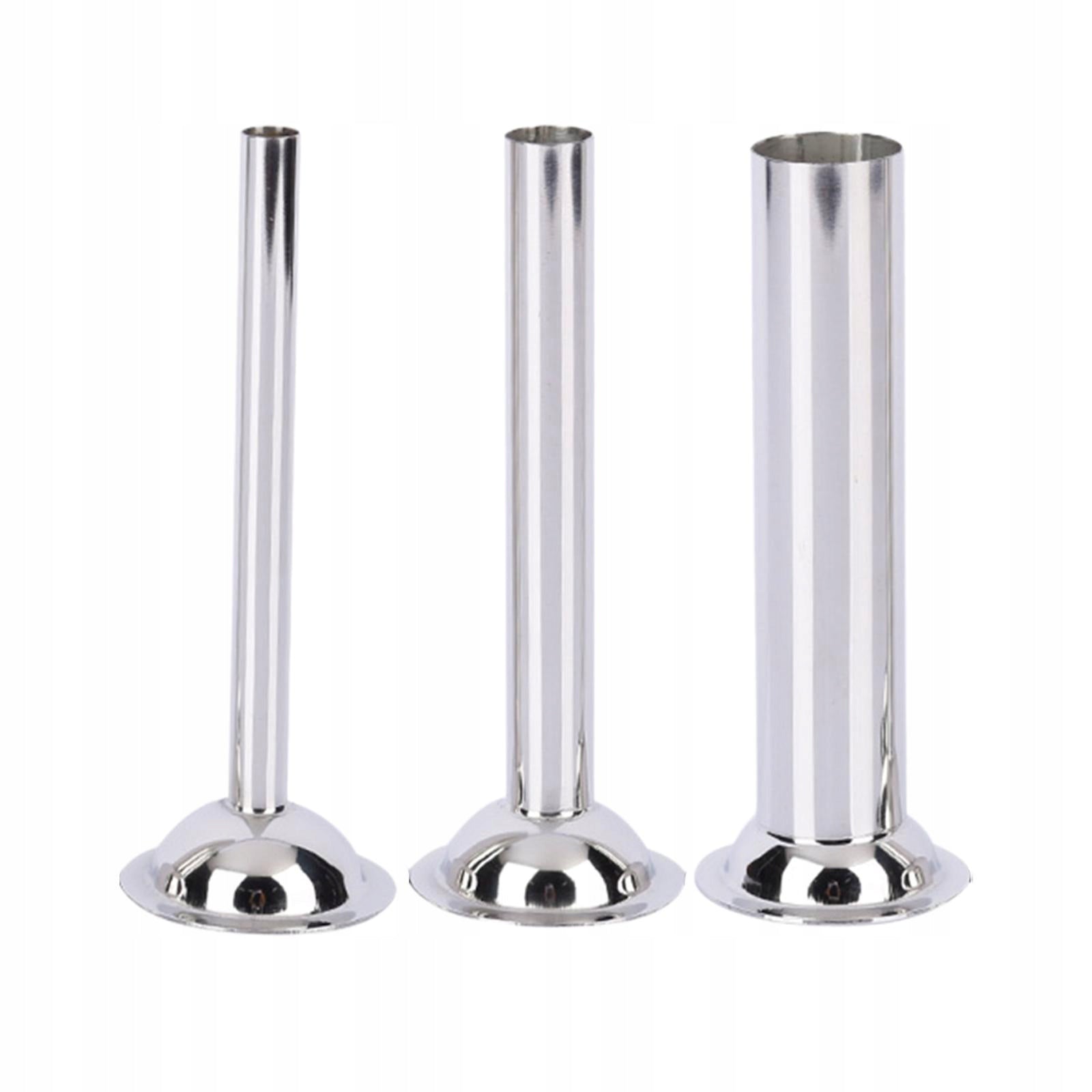 3x Sausage Stuffing Tubes Filling Funnel 3 Sizes Sausage Stuffer Funnels Packaging status original