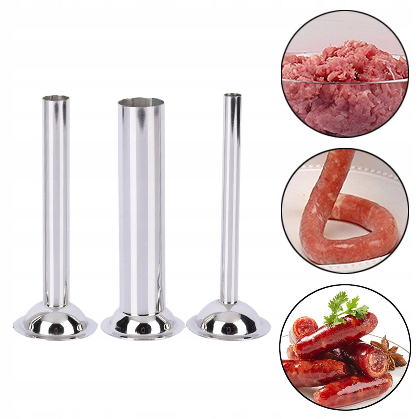 3x Sausage Stuffing Tubes Filling Funnel 3 Sizes Sausage Stuffer Funnels