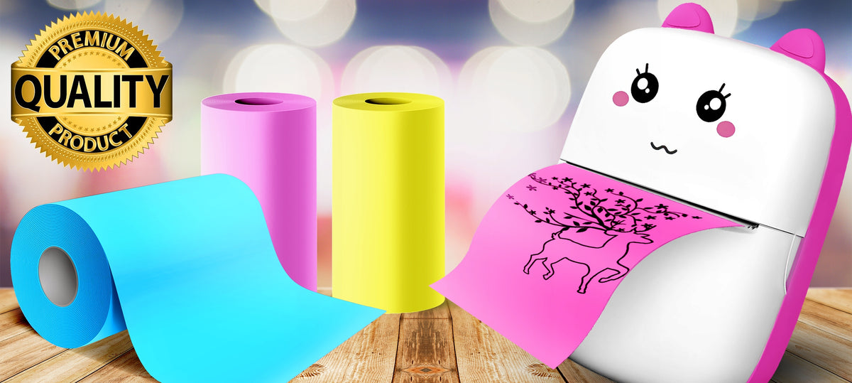 3x THERMAL PAPER COLORFUL ROLLS CARTRIDGES FOR MINI PRINTER PRINTERS Packaging status original