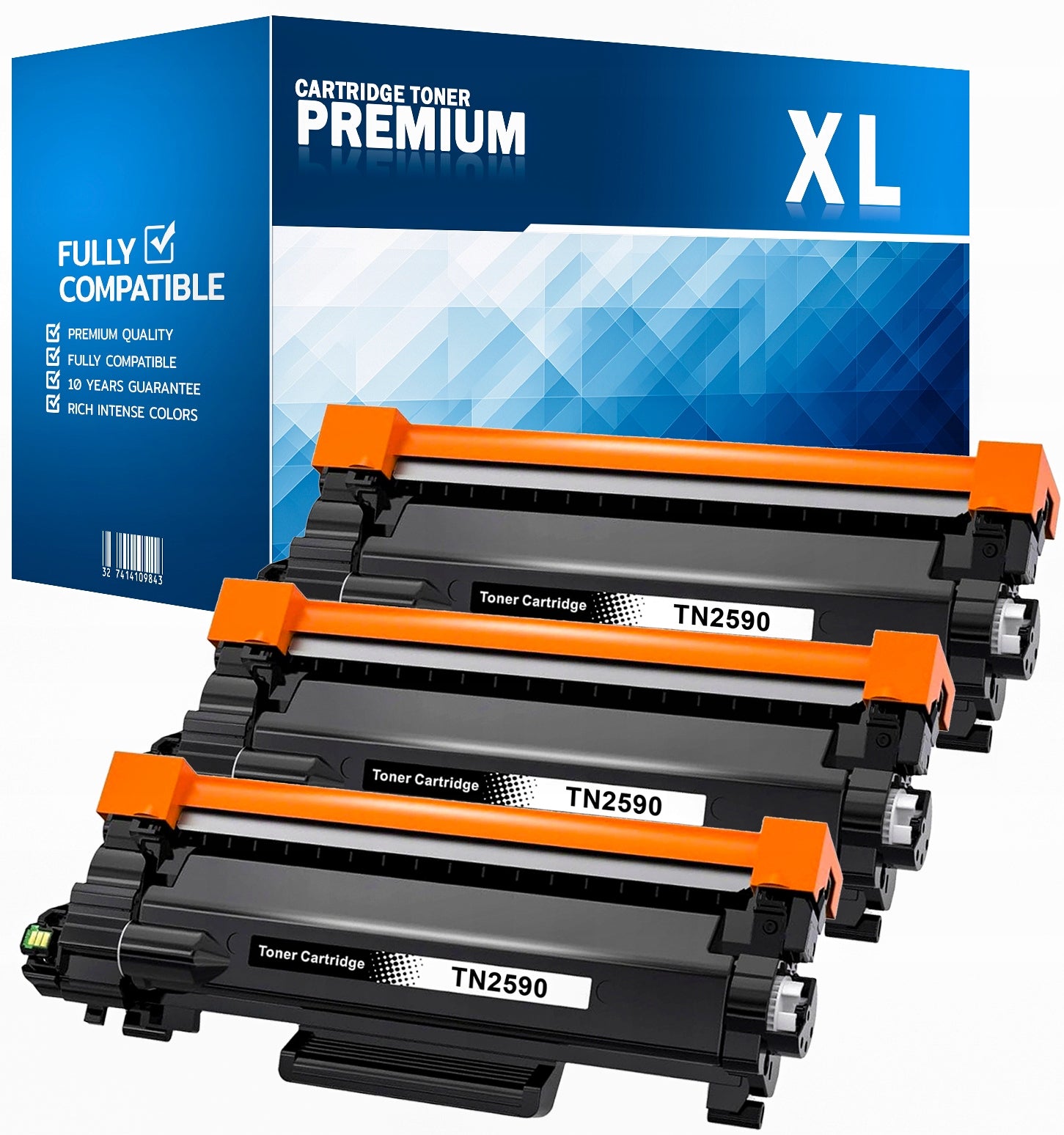 3x TN-2590 Toner Cartridge for Brother DCP-L2622DW, MFC-L2922DW, MFC-L2862DW, HL-L2442DW