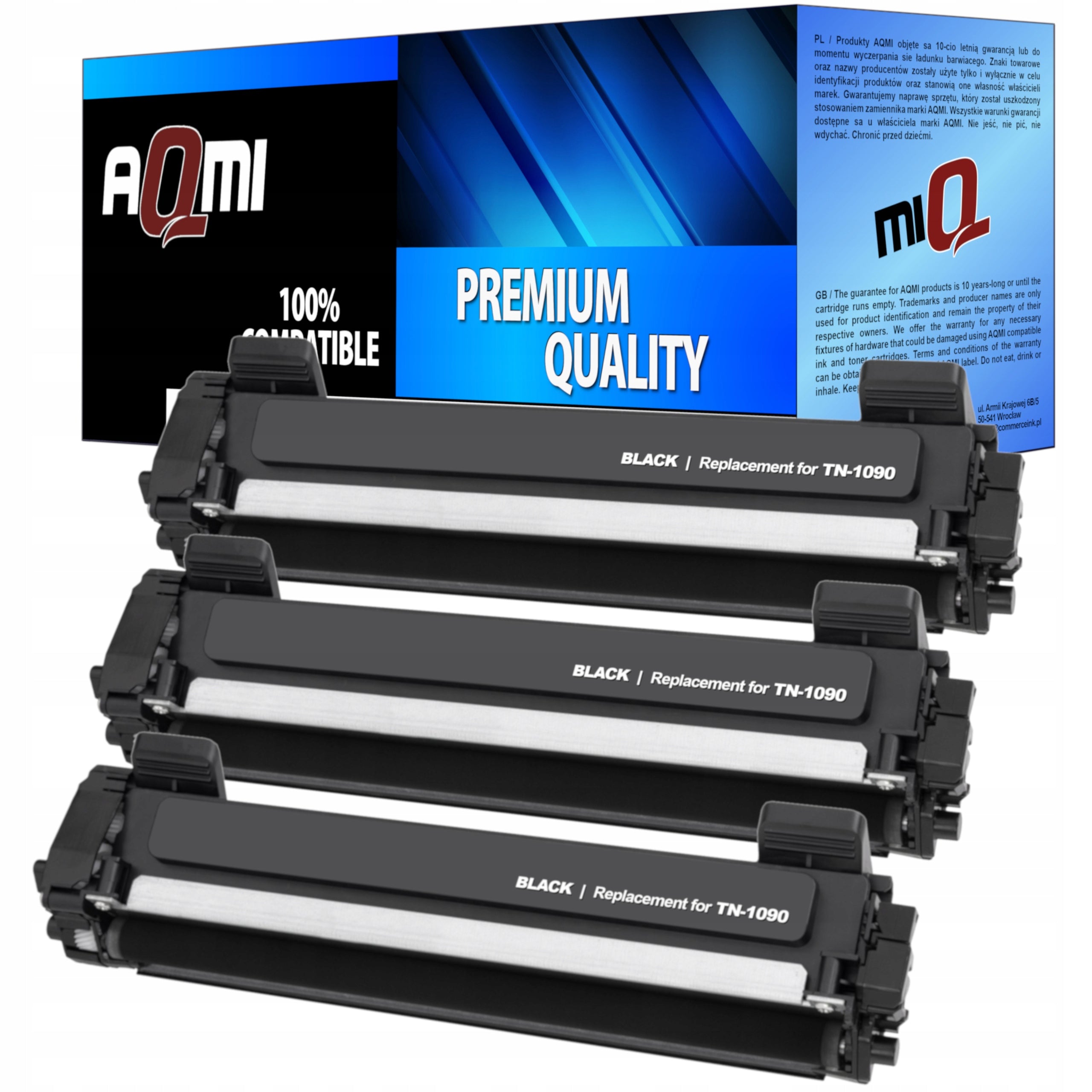 3x TONER TN-1090 COMPATIBLE WITH BROTHER HL-1223WE HL-1222WE DCP-1623WE DCP-1622WE
