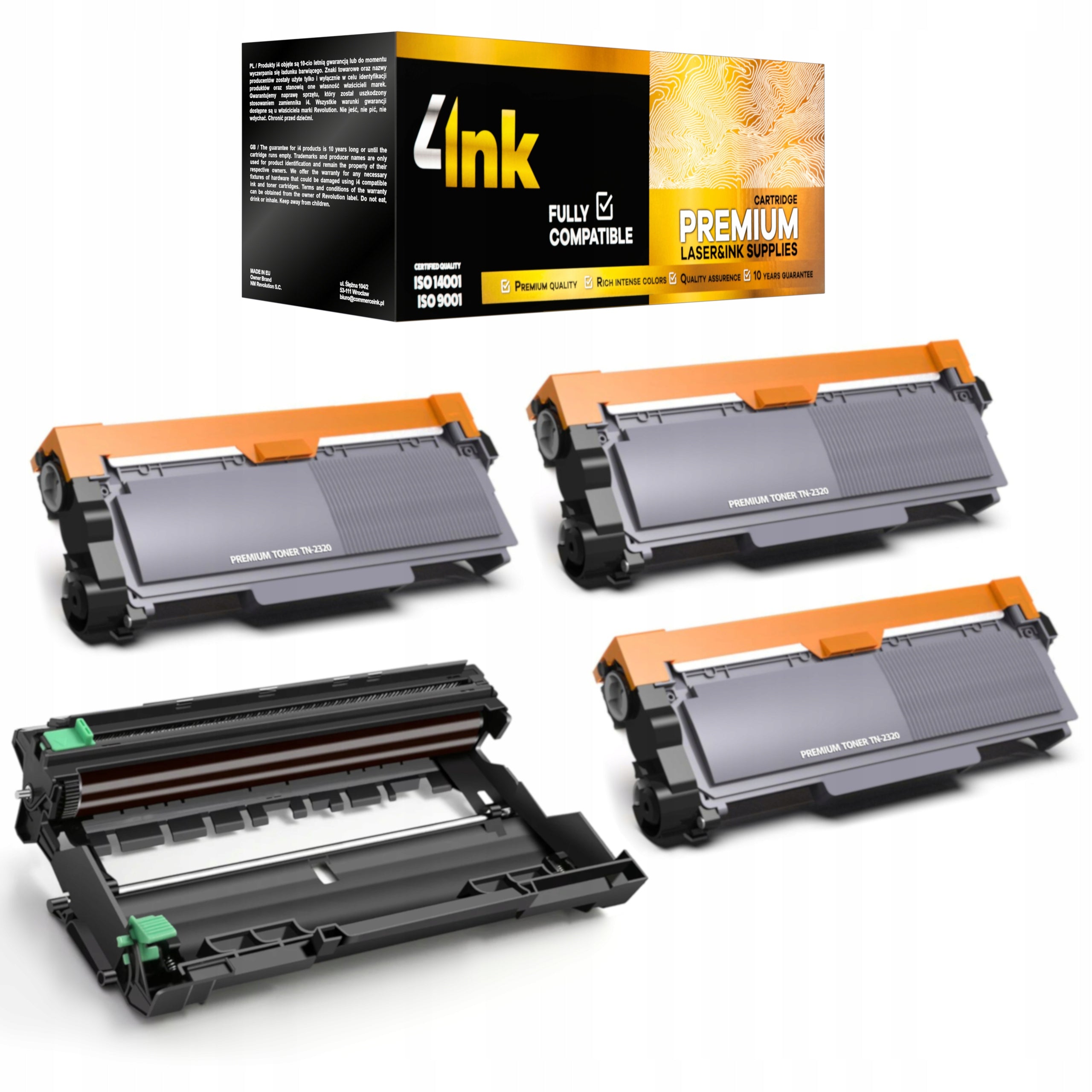 3x TONER TN-2320 XL + DRUM FOR BROTHER HL-L2300D MFC-L2700DW DCP-L2520DW