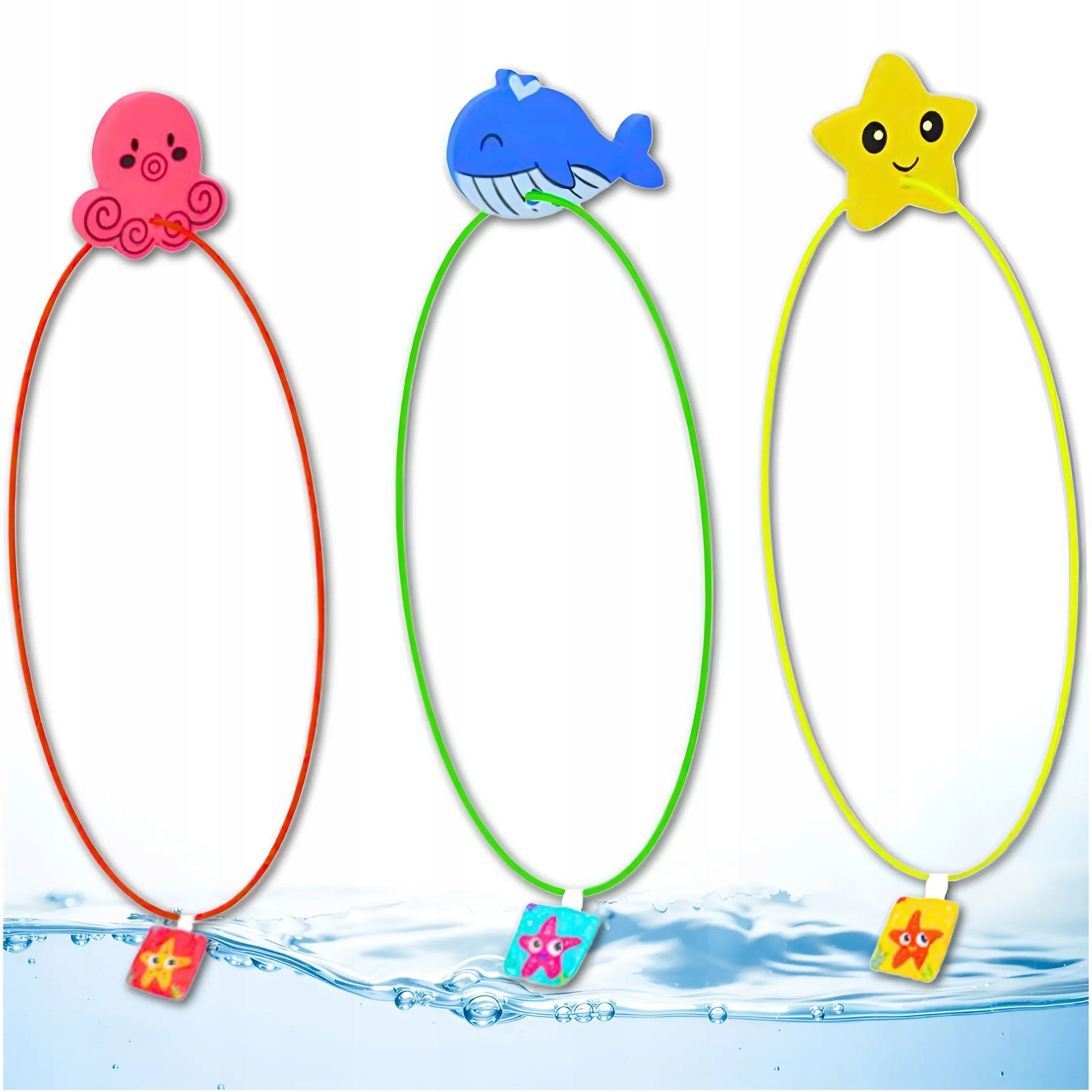 3x UNDERWATER WHEELS DIVING LEARNING RINGS FOR POOL SET FOR KIDS Brand MEMFLOW