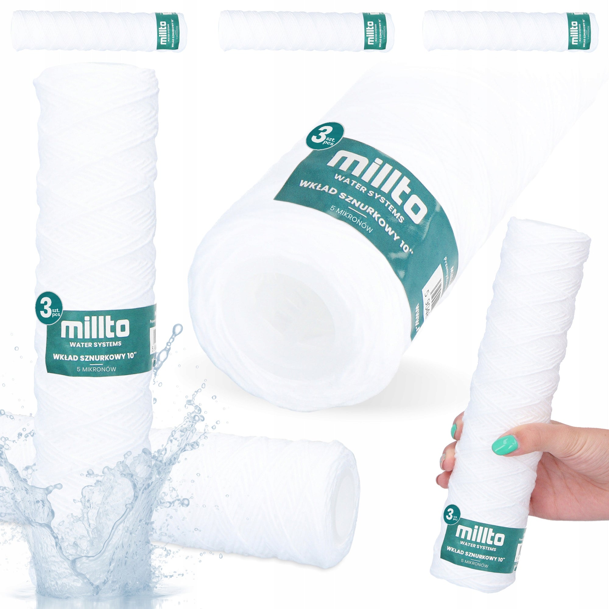 3x WATER FILTER STRING CARTRIDGE 10'' FILTERING 5 Micron FILTRATION PRE-G3