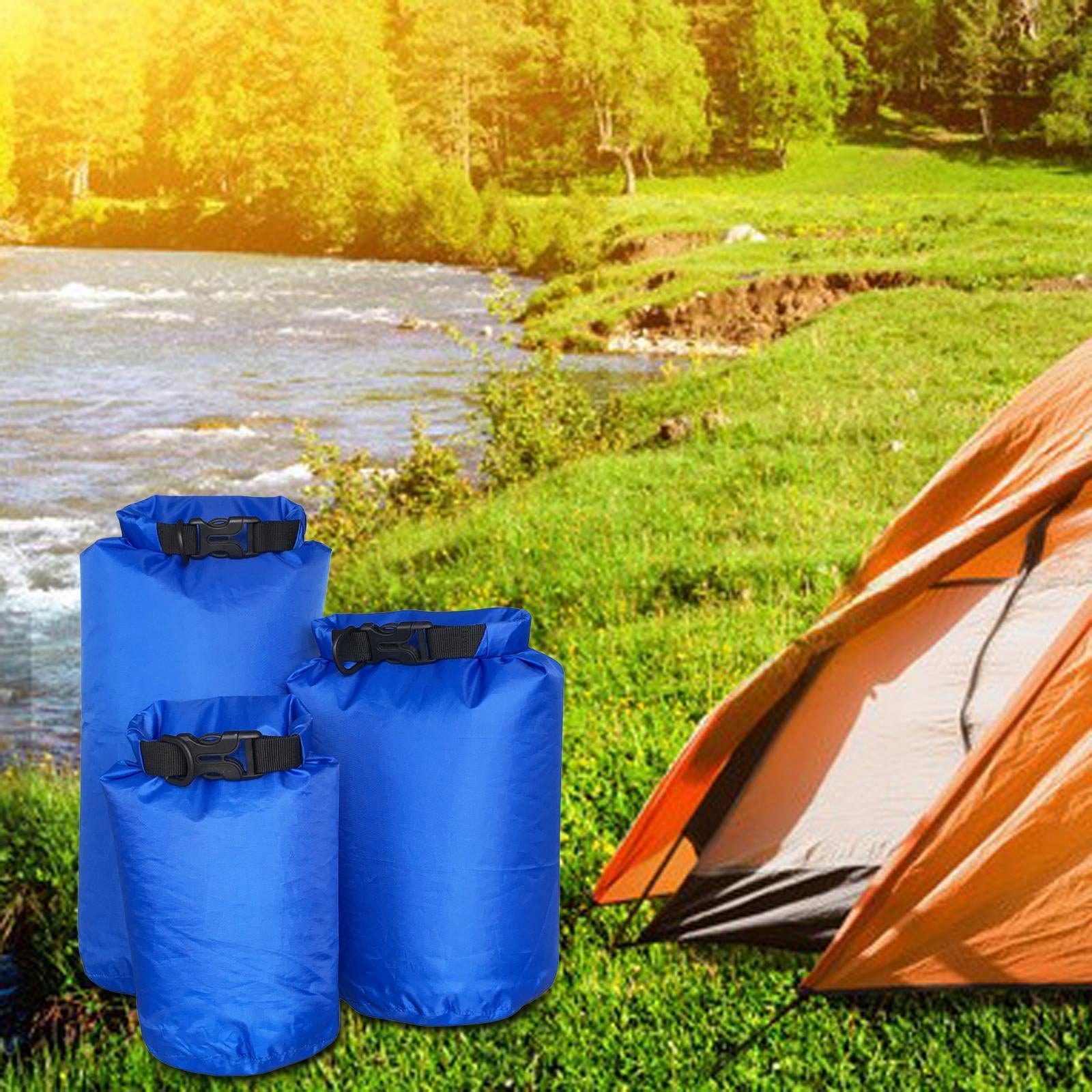 3x Waterproof Dry Bag Heavy Duty Storage Sack Rolled Top Airtight Floating Length 10 cm