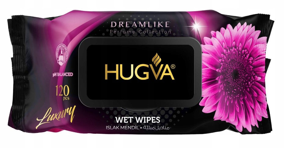 3xWet wipes HUGVA Dreamlike 120 pieces purple