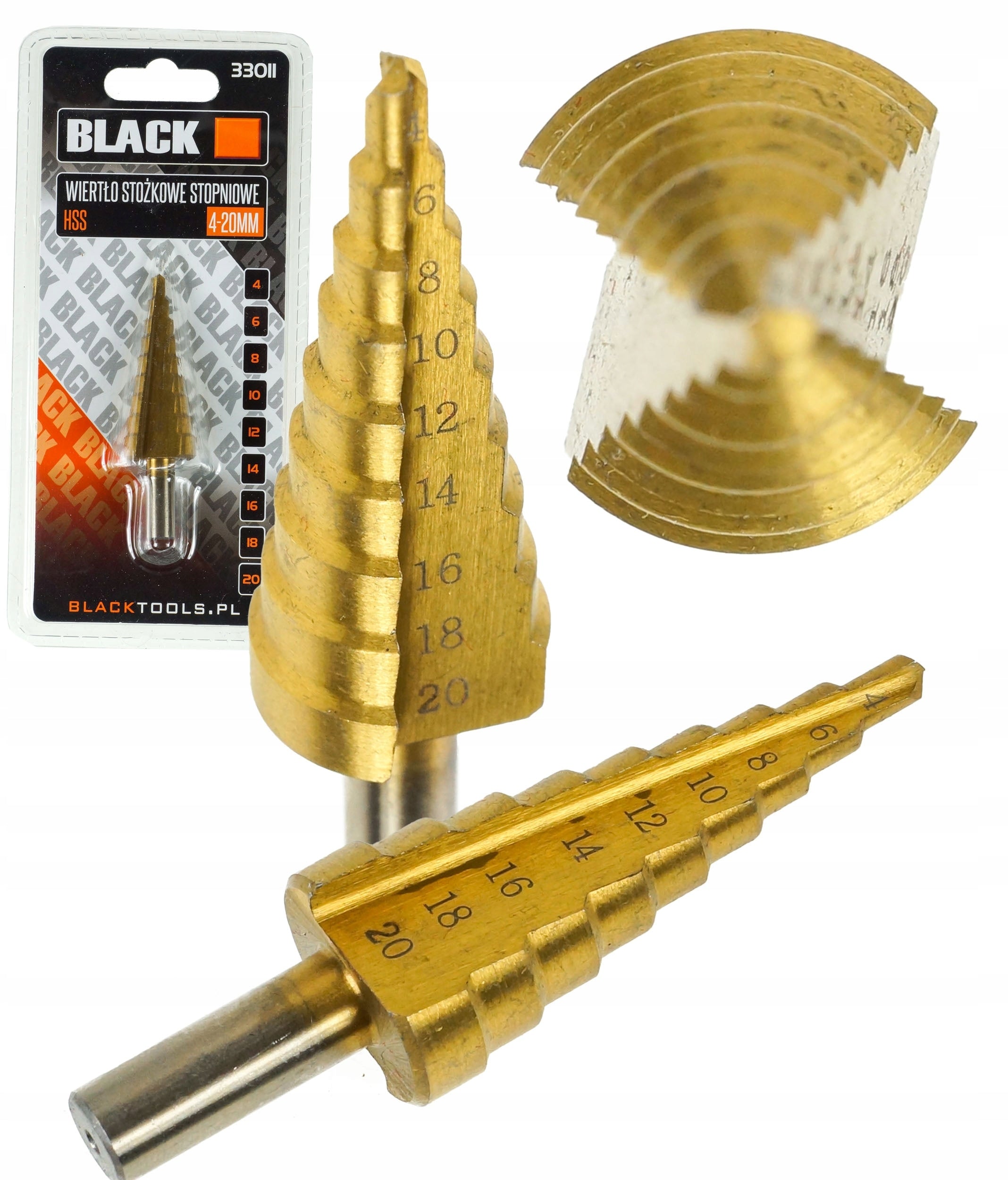 4-20MM HSS STEP CONICAL DRILL BIT FOR WOOD METAL PLASTIC SHEET METAL BLACK