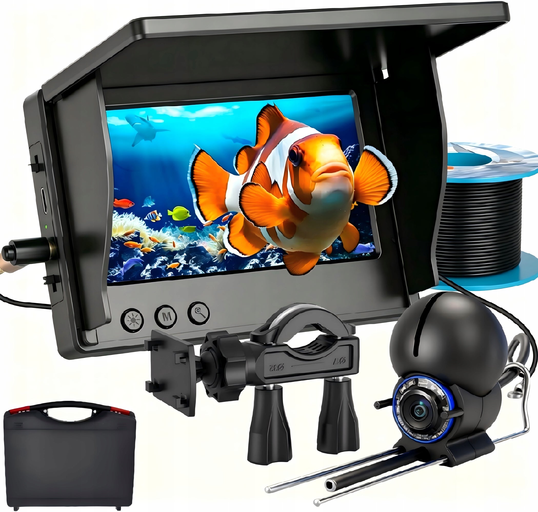 4.3" UNDERWATER FISHING CAMERA LCD MONITOR 1080P WITH 20m CABLE FISH DETECTOR