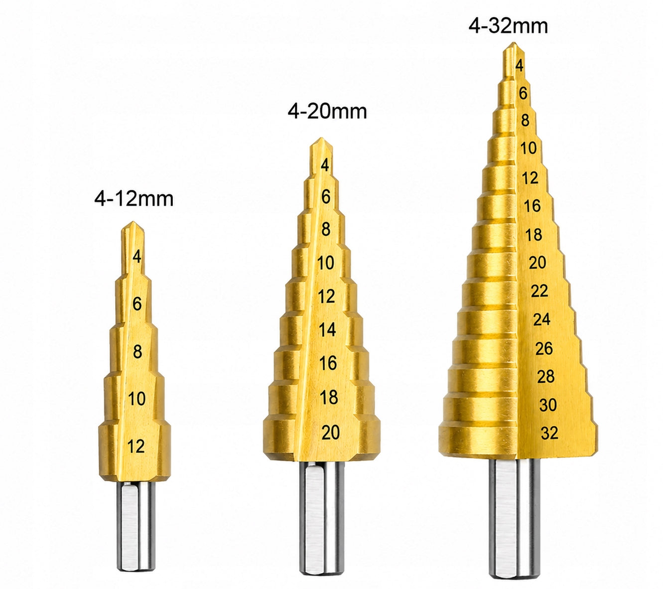 4-32MM STEP TAPERED DRILL BIT SET FOR METAL WOOD PLASTIC SHEET METAL Brand WitLine