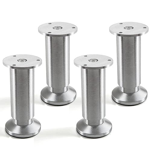 4 ADJUSTABLE FURNITURE FEET IN BRUSHED ALUMINUM LIFTING CAPACITY 250 KG Brand no brand