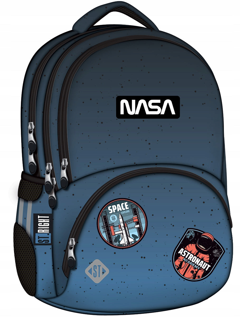 4-CHAMBER BLUE SCHOOL BACKPACK FOR BOY US MOON 24L ST.RIGHT