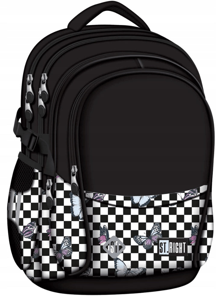 4-CHAMBER SCHOOL BACKPACK FOR GIRLS GRILLE BUTTERFLIES ST.MAJEWSKI Packaging status original
