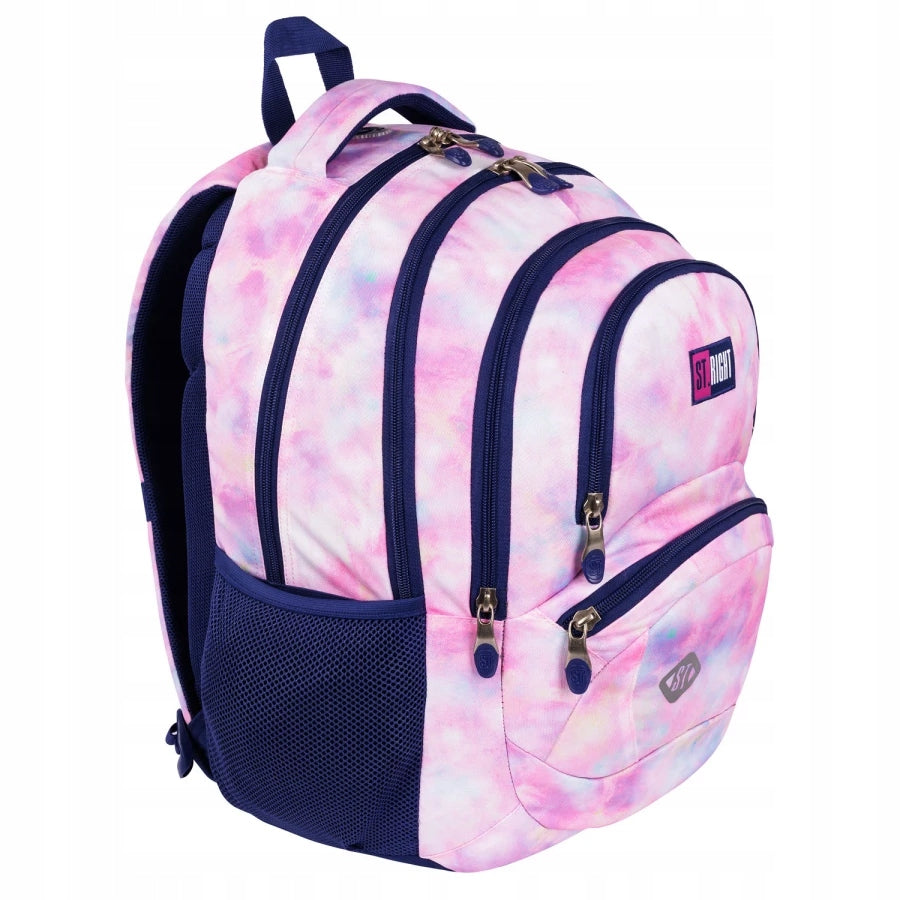 4-CHAMBER SCHOOL BACKPACK FOR GIRLS PINK COLORFUL ST.RIGHT Manufacturer code 667749