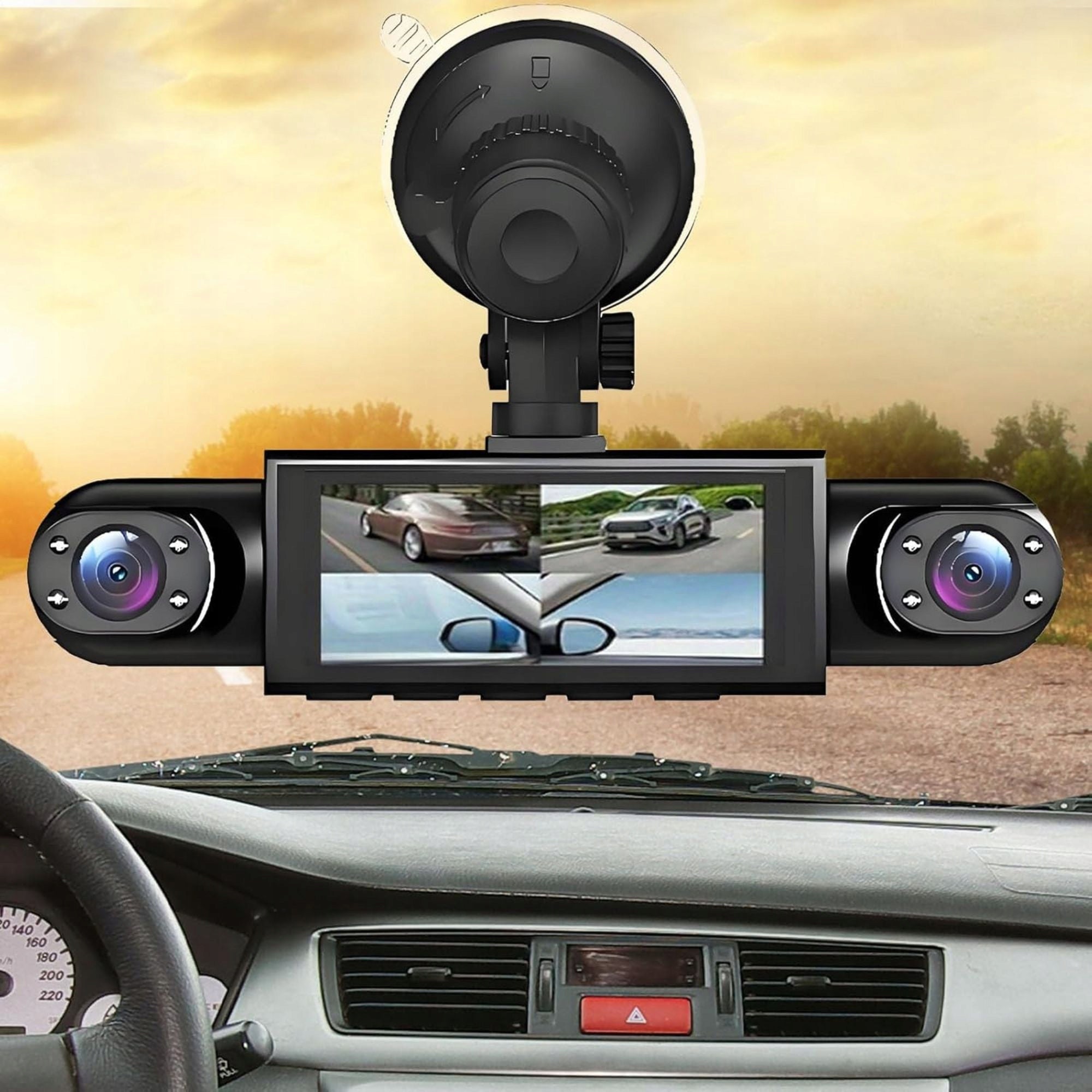 4 CHANNELS DASH CAM, 1080P RECORDER, FRONT AND INTERIOR, NIGHT VISION Packaging status original