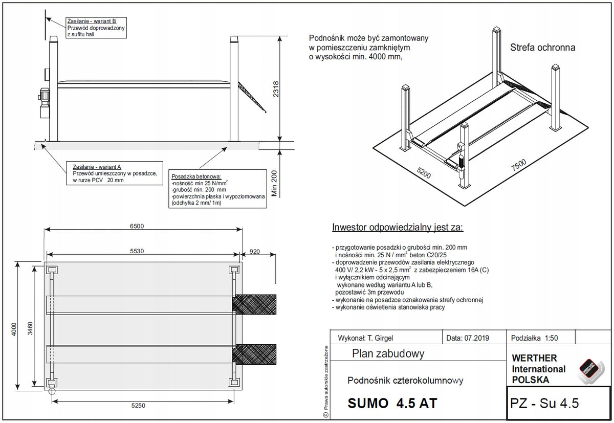 4-COLUMN DIAGNOSTIC LIFT SUMO 4.5AT Manufacturer code SUMO 4.5AT