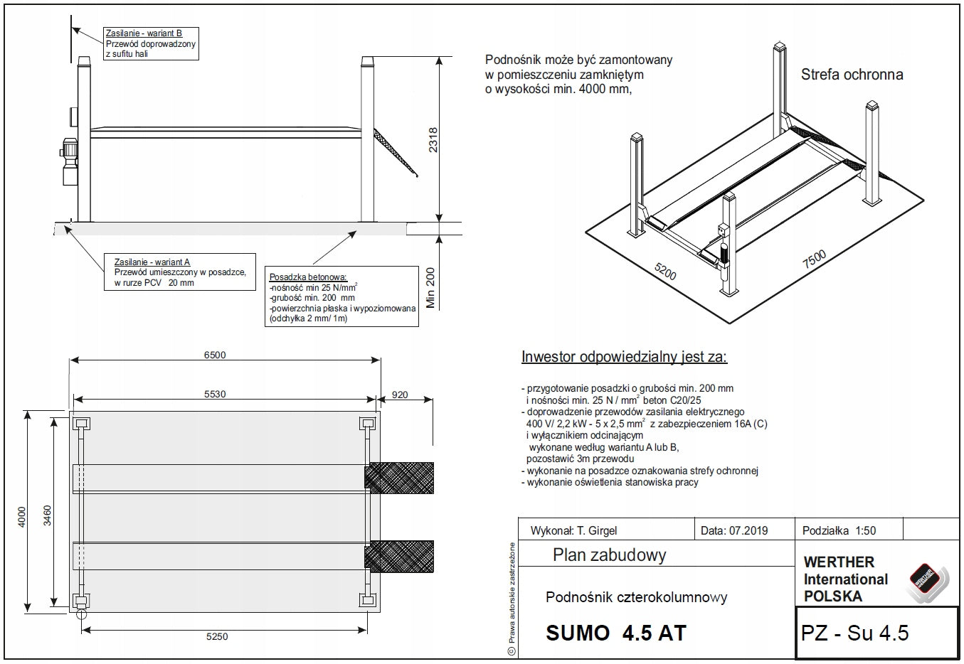 4-COLUMN DIAGNOSTIC LIFT SUMO 4.5AT Manufacturer code SUMO 4.5AT