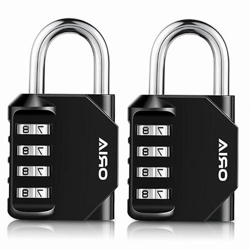 4 DIGITAL ZINC ALLOY COMBINATION LOCK RUST RESISTANT SET OF 2