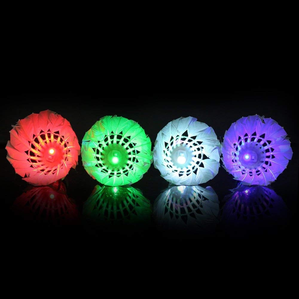 4 GLOWING LED BADMINTON SHUTTLECOCKS Brand no brand