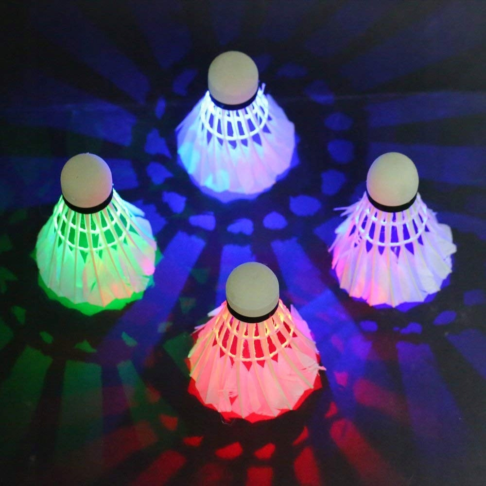 4 GLOWING LED BADMINTON SHUTTLECOCKS