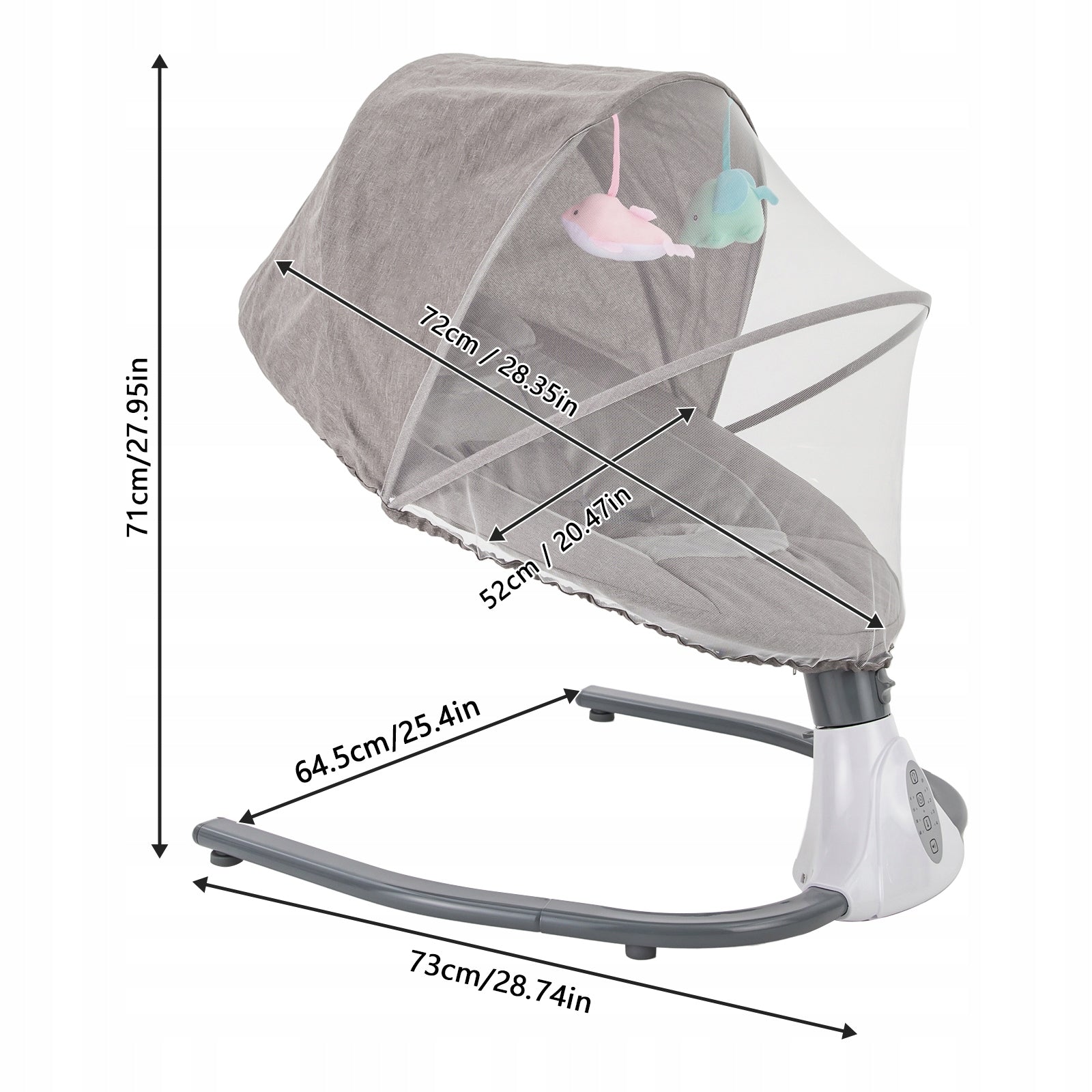 4 Gear Electric Baby Swing 18kg Load Remote Timer For 0-18 Months Infant Packaging status original