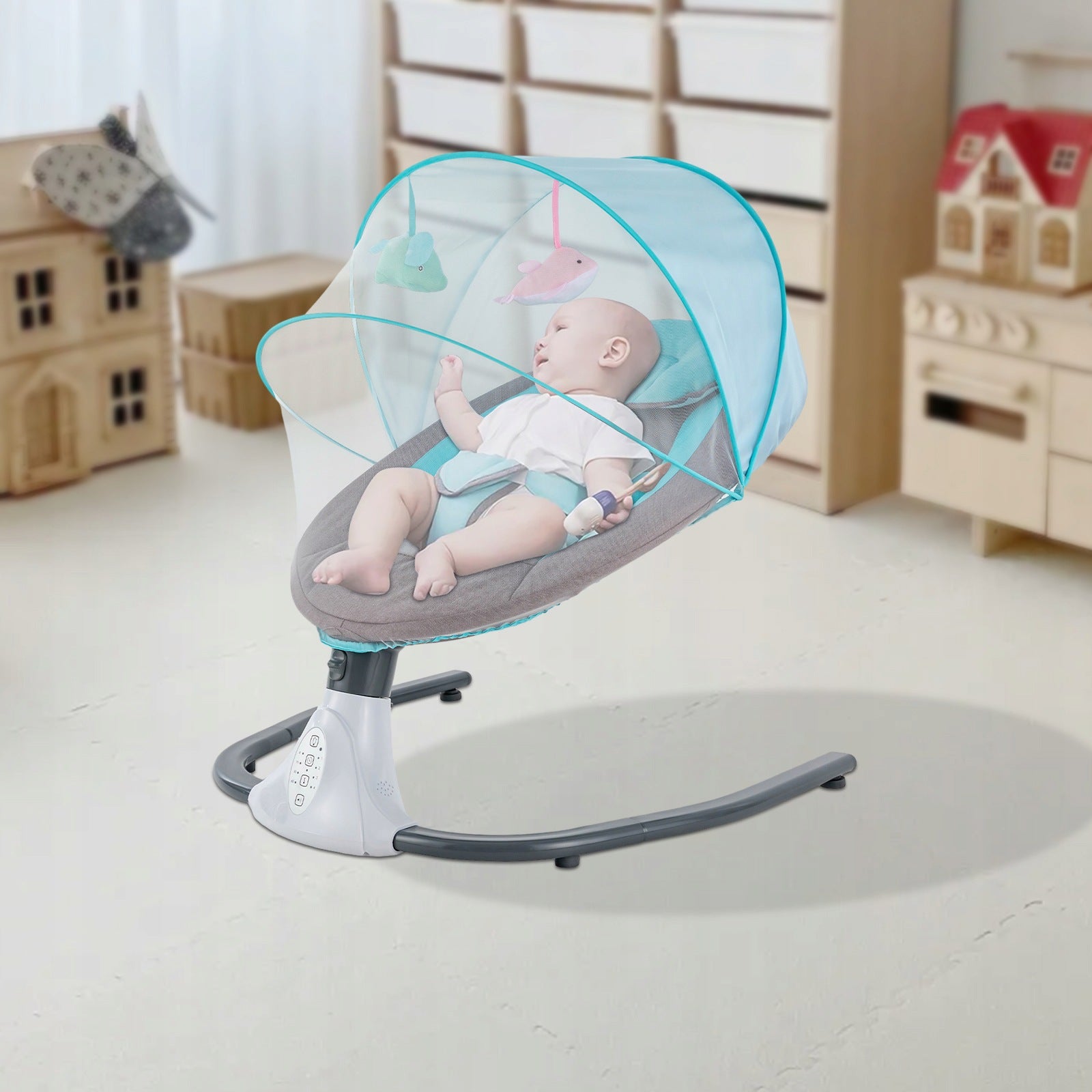 4 Gears Blue Baby Swing Infant Rocker 18kg Load For Infants 1-12 Months Packaging status original