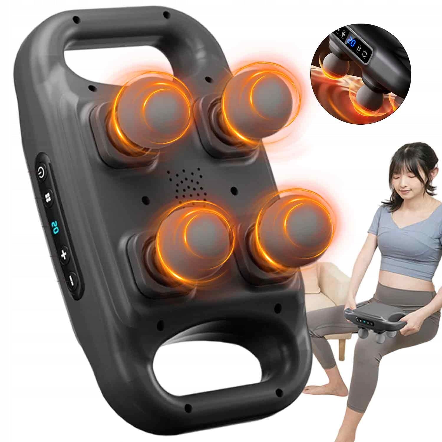 4 Head Massager for Deep Muscles 20 Levels Massage Gun