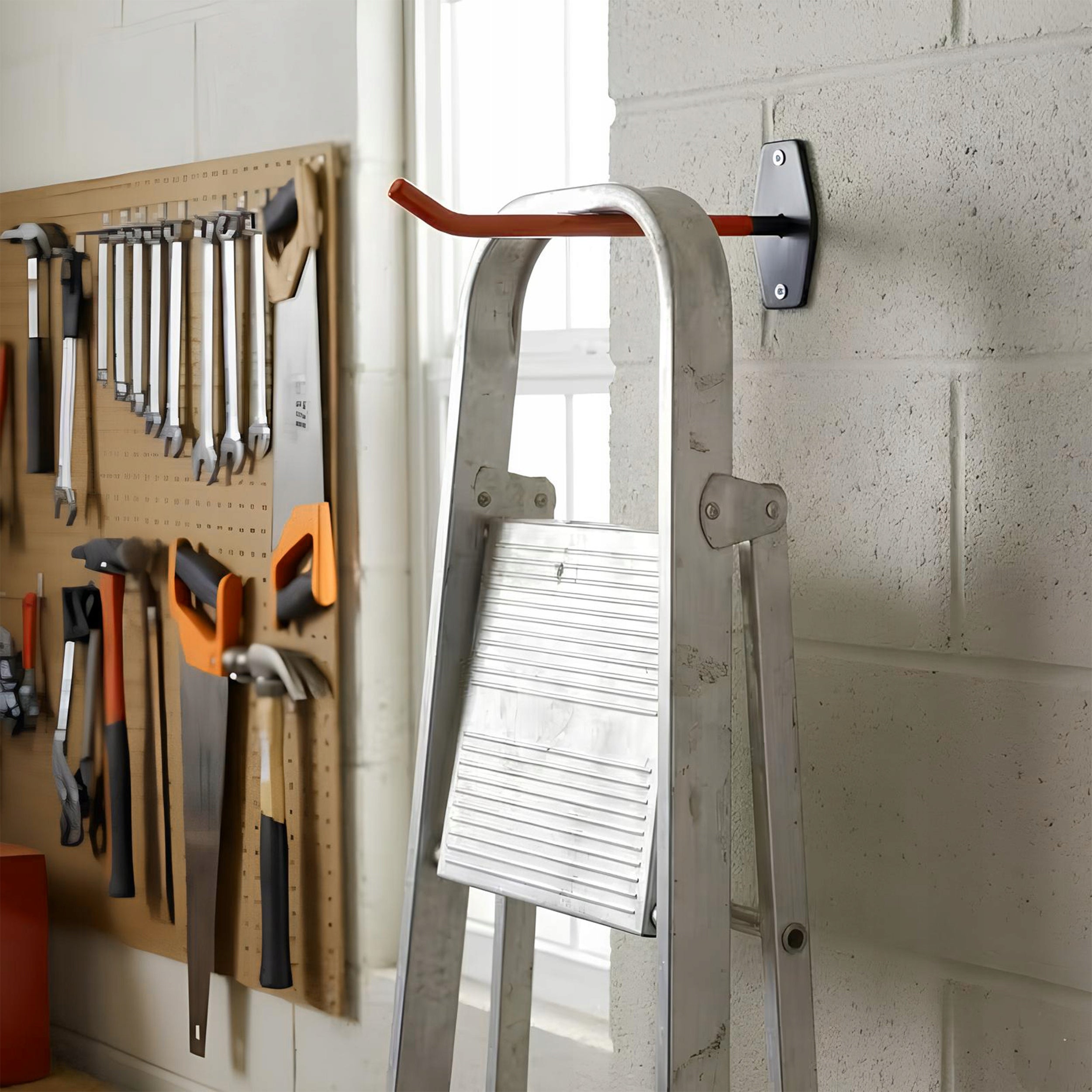 4 PACK HANGERS STEEL GARAGE WALL MOUNTS FOR WORKSHOP TOOLS Brand Renew Force