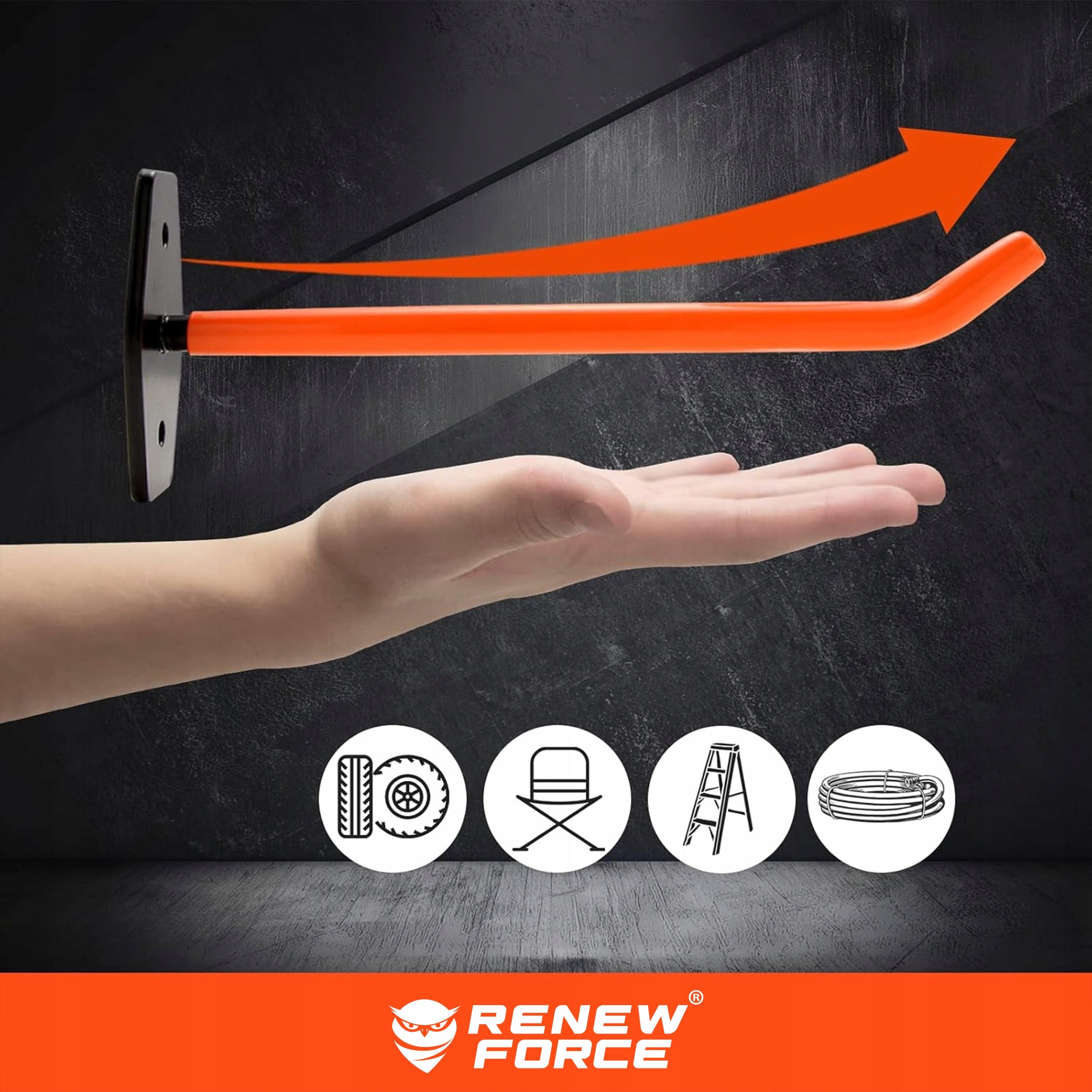 4 PACK HANGERS STEEL GARAGE WALL MOUNTS FOR WORKSHOP TOOLS Packaging status original