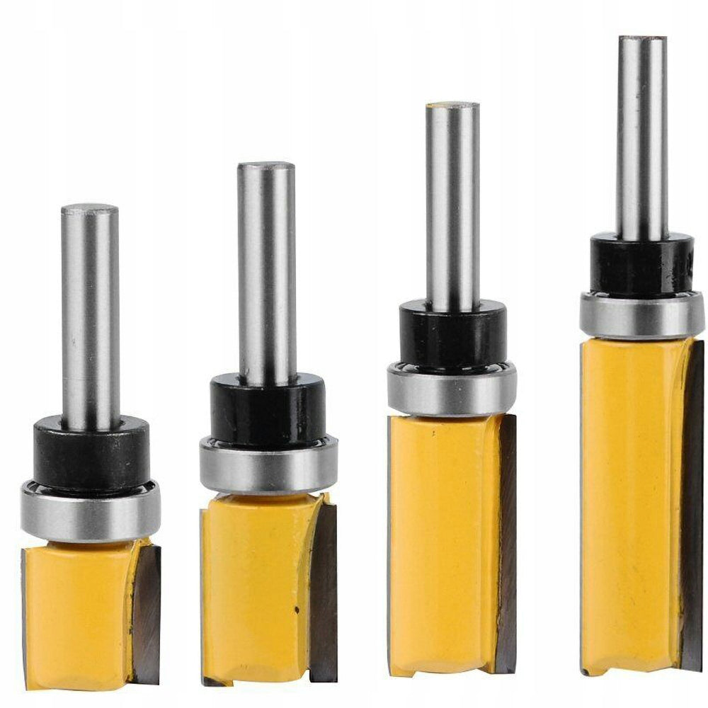 4 PCS STRAIGHT COPY CUTTER WITH 8MM SHANK BEARING FOR WOOD Manufacturer code 008223