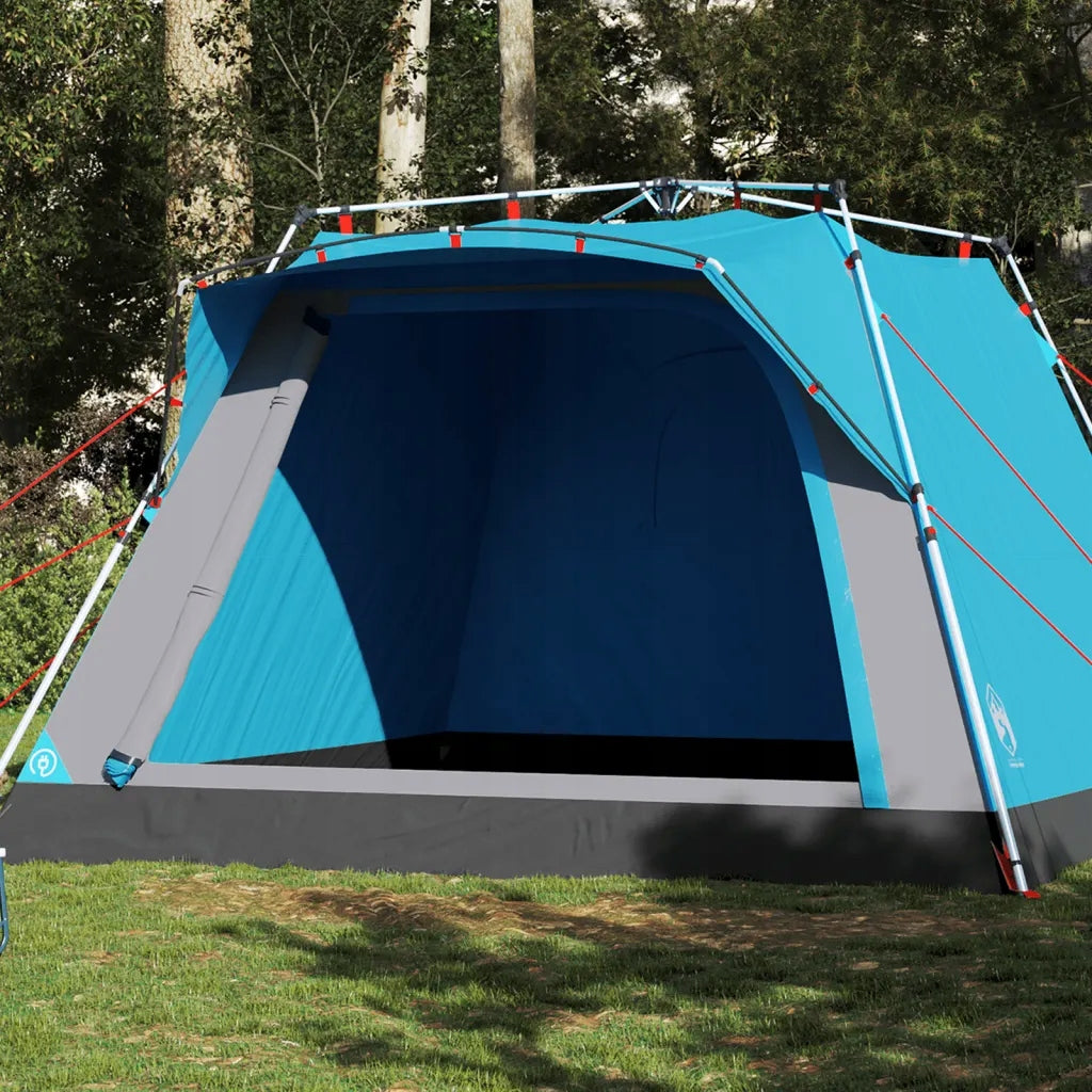 4-PERSON CABIN FAMILY TENT BLUE QUICK UNFOLDING Packaging status original
