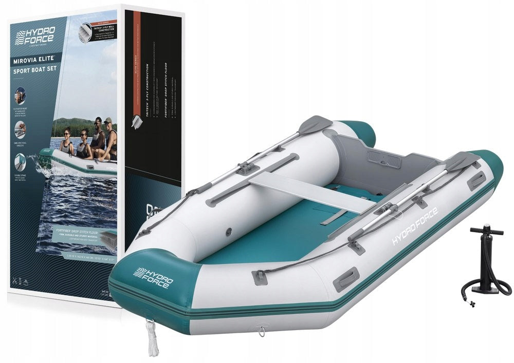 4-PERSON PONTOON BESTWAY 65049 PADDLES PUMP RIGID FLOOR Packaging status original