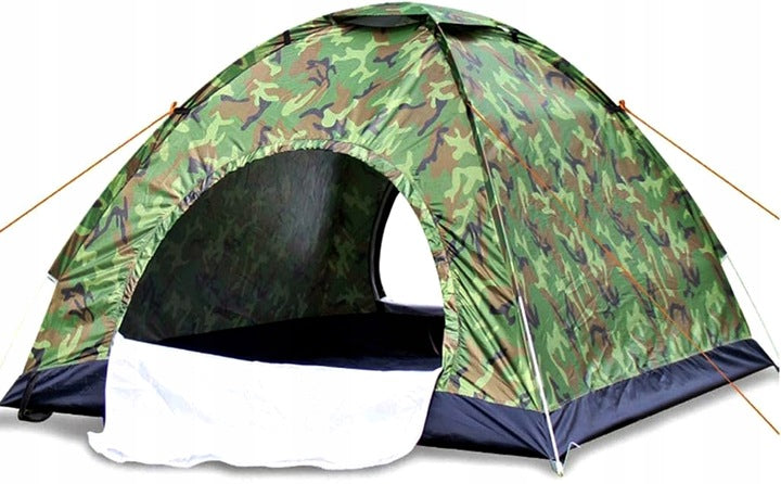 4 PERSON TENT WITH MOSQUITO NET CAMO TOURIST CAMPING WOOD RESISTANT Waterproofness 2500 mm