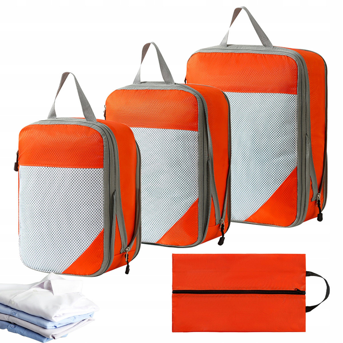 4-PIECE BAG SET – MADE OF THICKENED FABRIC FOR TRAVEL ORANGE