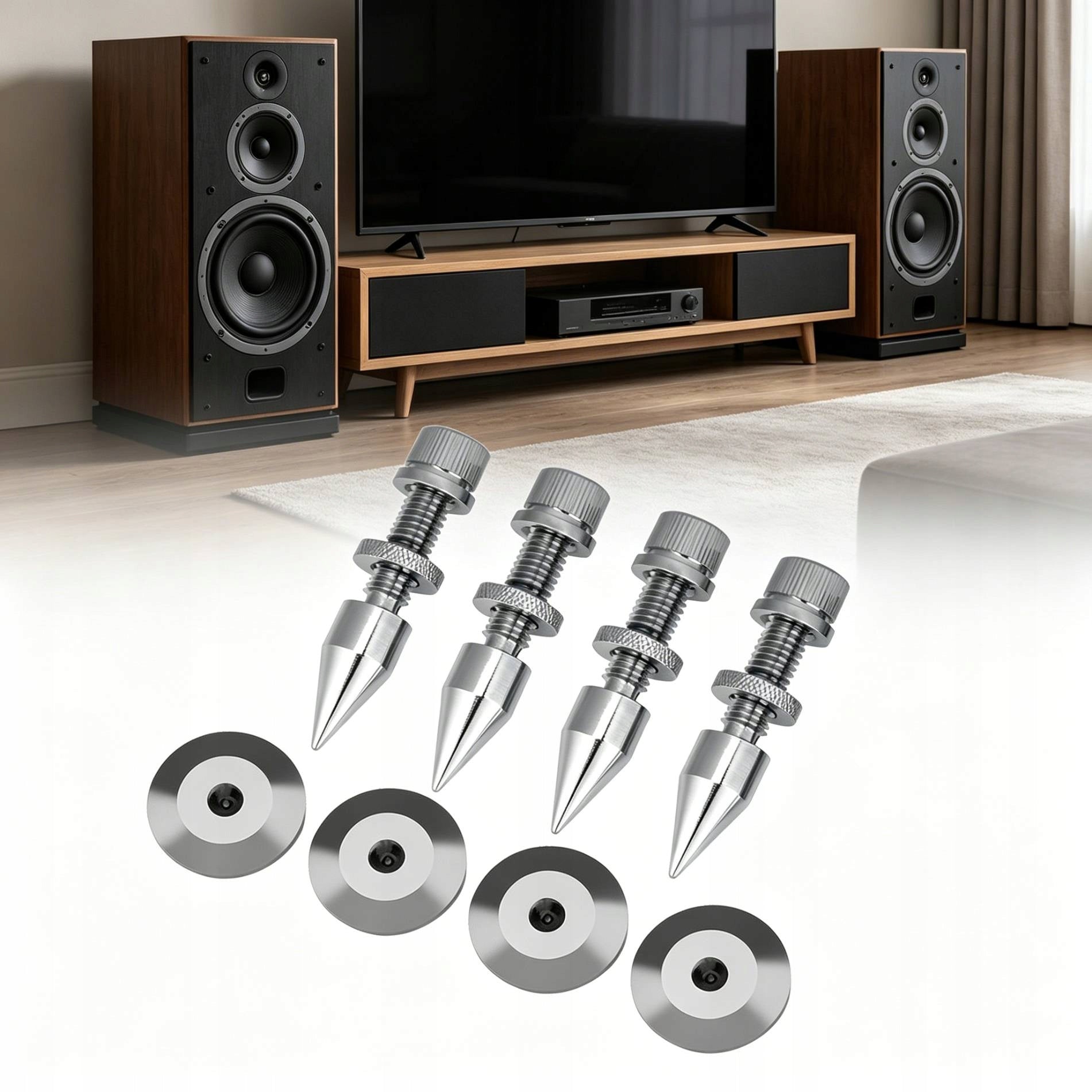 4 PIECES INSULATION SPIKES FOR SPEAKERS, AUDIO STAND BASE