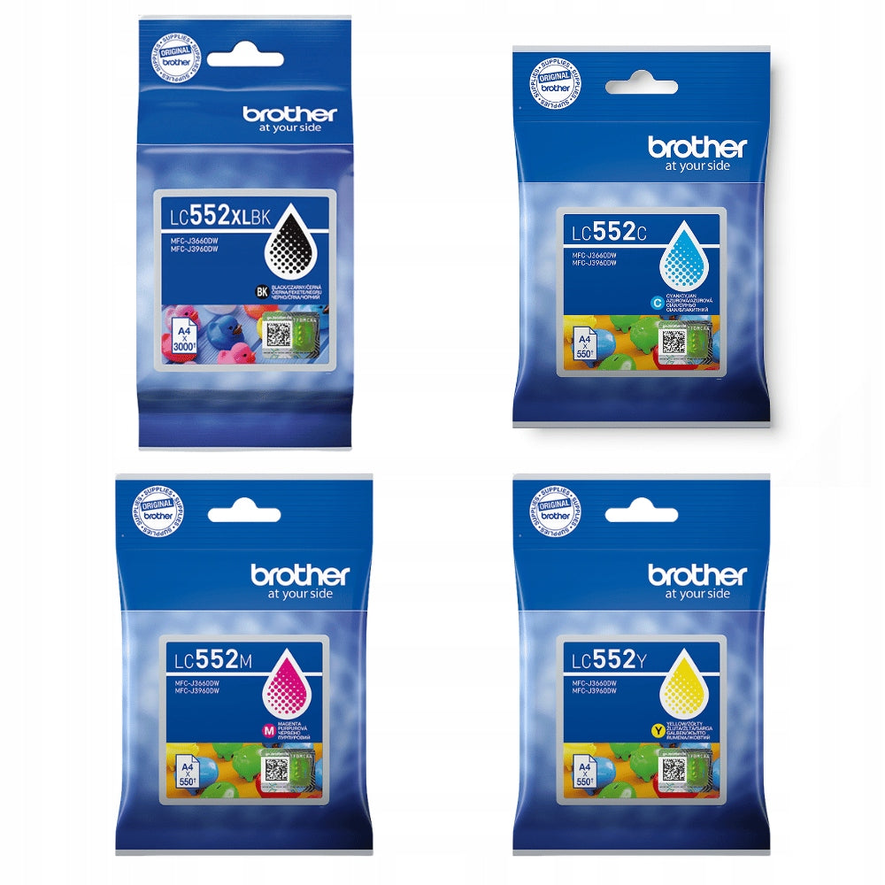 4-Pack Ink LC552XLBK + LC552 CMY Brother MFC-J3660DW MFC-J3960 Packaging status original