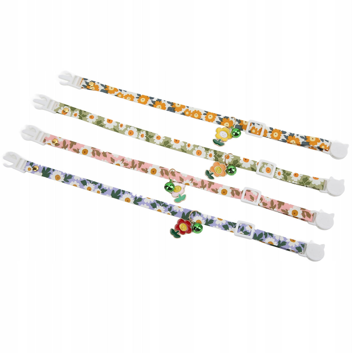 4 Pcs Cat Collars Breakaway Sunflower Pattern Adjustable Y7