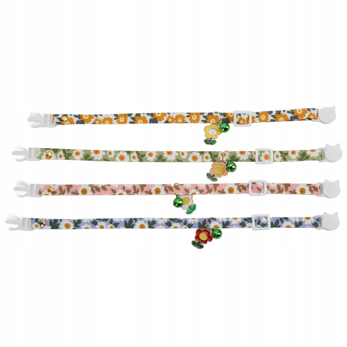 4 Pcs Cat Collars Breakaway Sunflower Pattern Adjustable YW