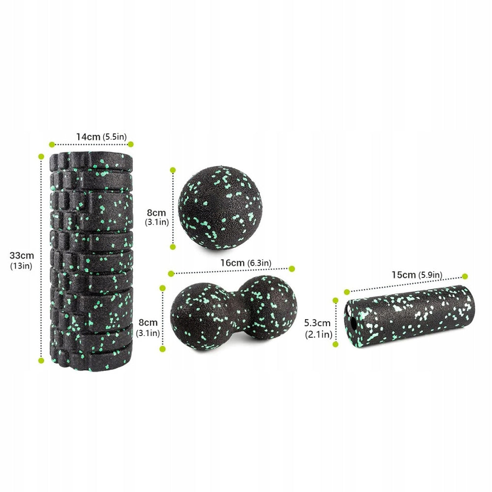 4 Pcs Fascia Roller Set Fascia Roller EPP Massage Roller Color green