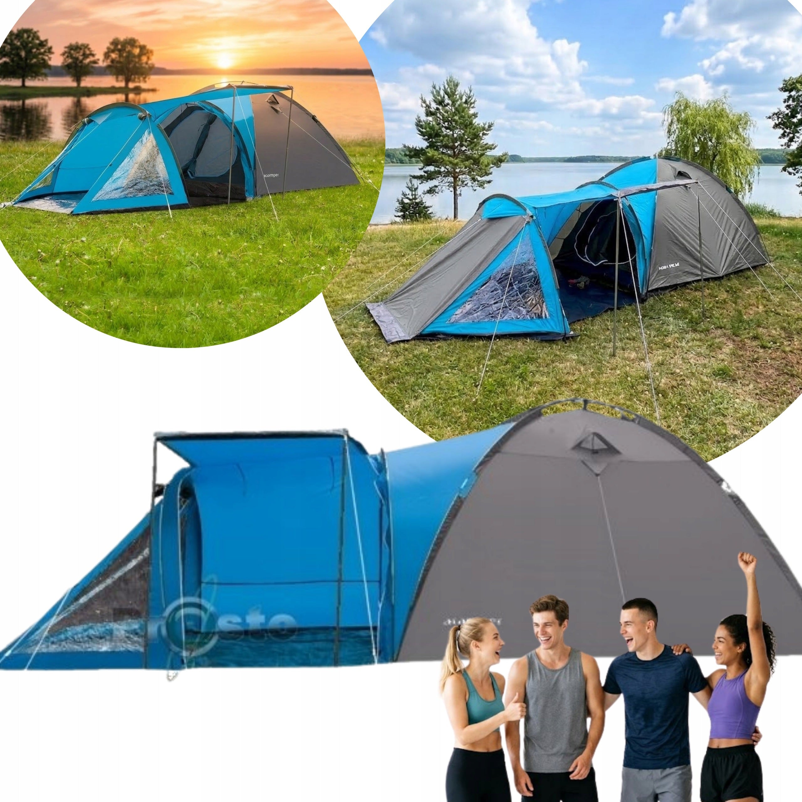 4-Person Hiking Tent Family Camping Waterproof Strong + FREEBIE