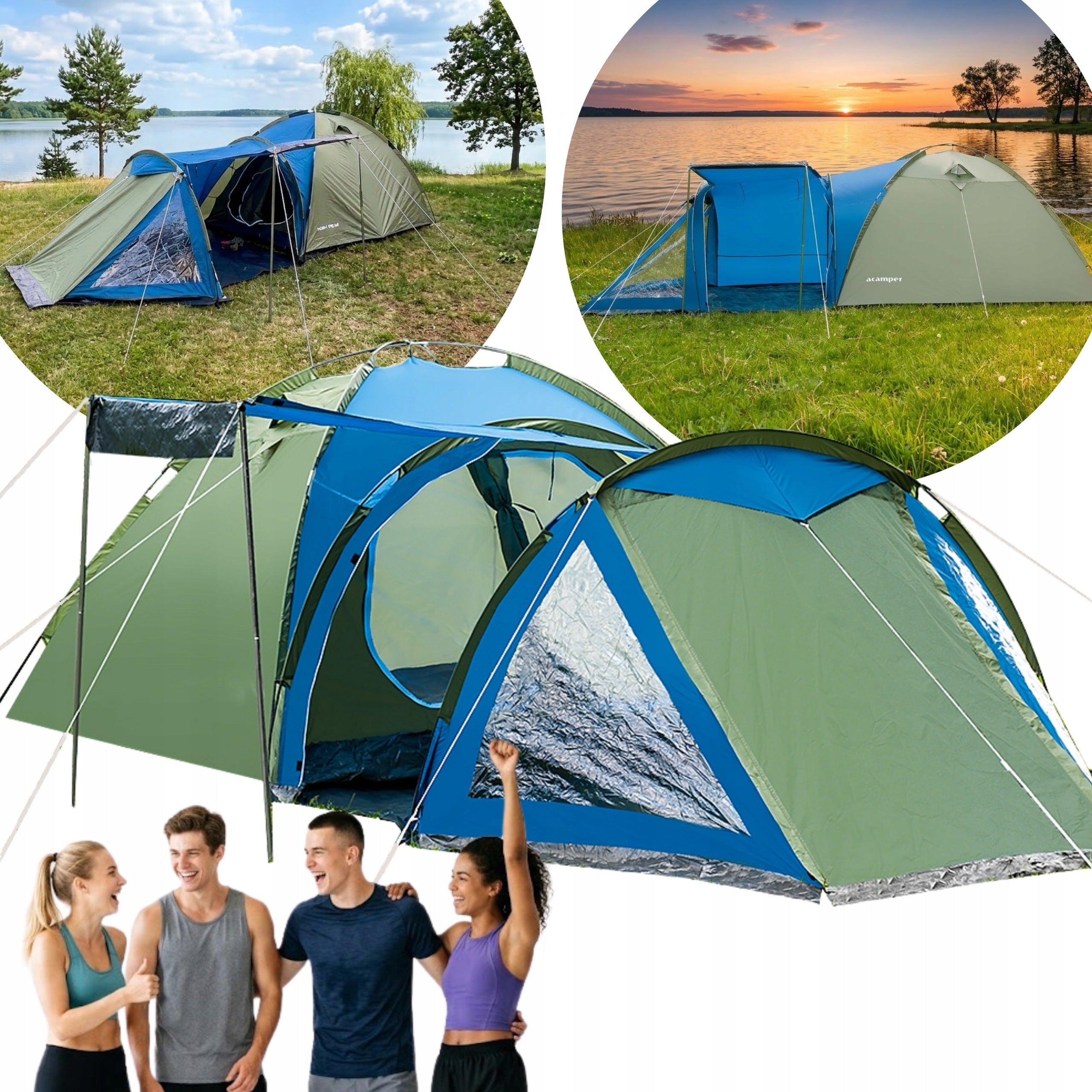 4-Person Hiking Tent Family Camping Waterproof Strong + FREEBIE