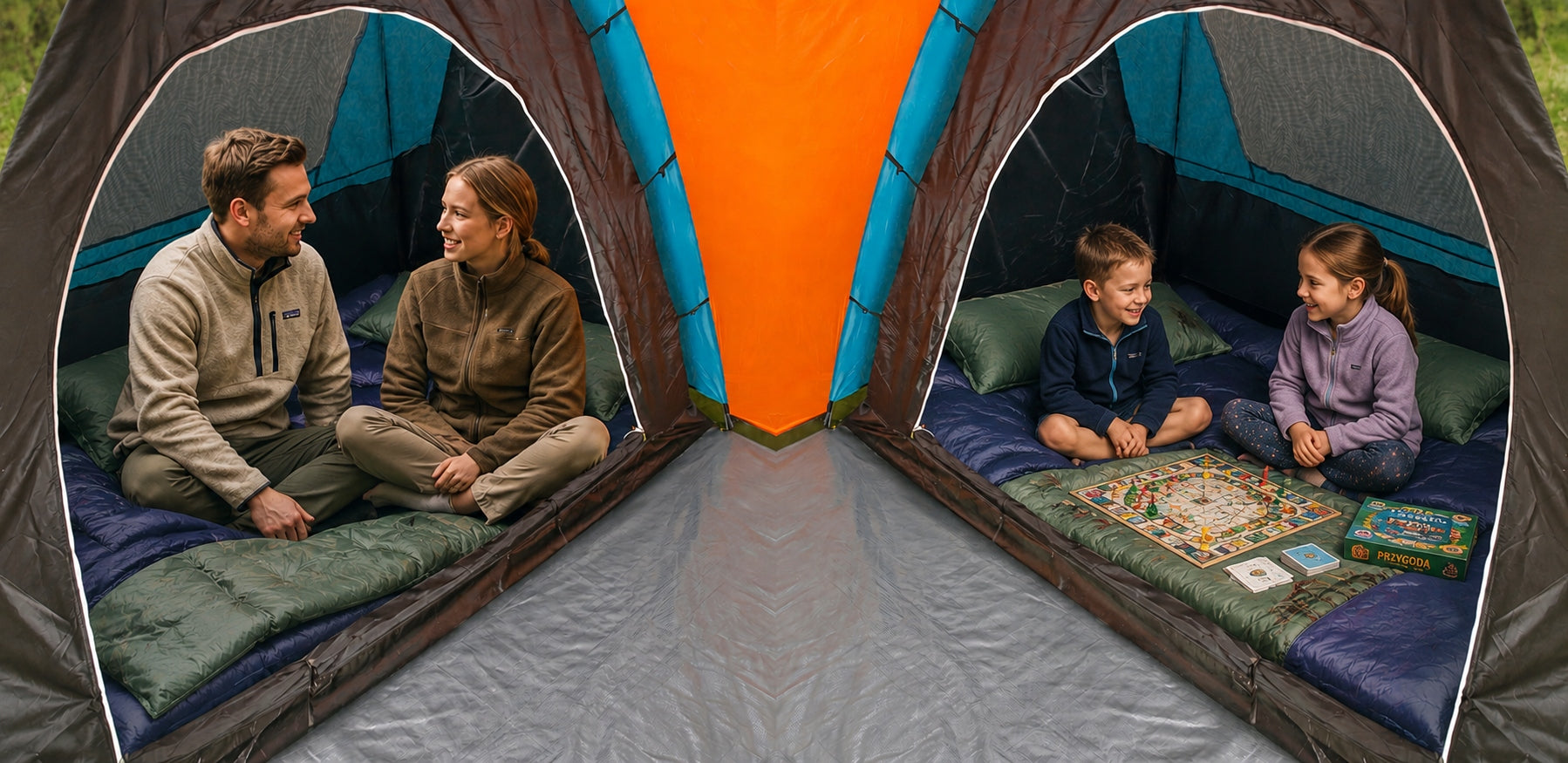 4-Person Tourist Tent with Vestibule Large Family 2 Bedrooms Manufacturer code Colorado 4