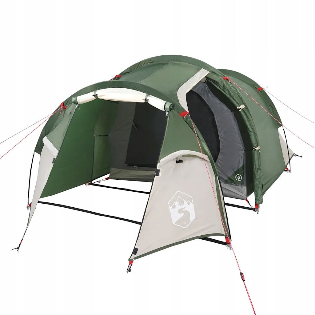 4-Person Tunnel Camping Tent with Tropical, Green Brand no brand