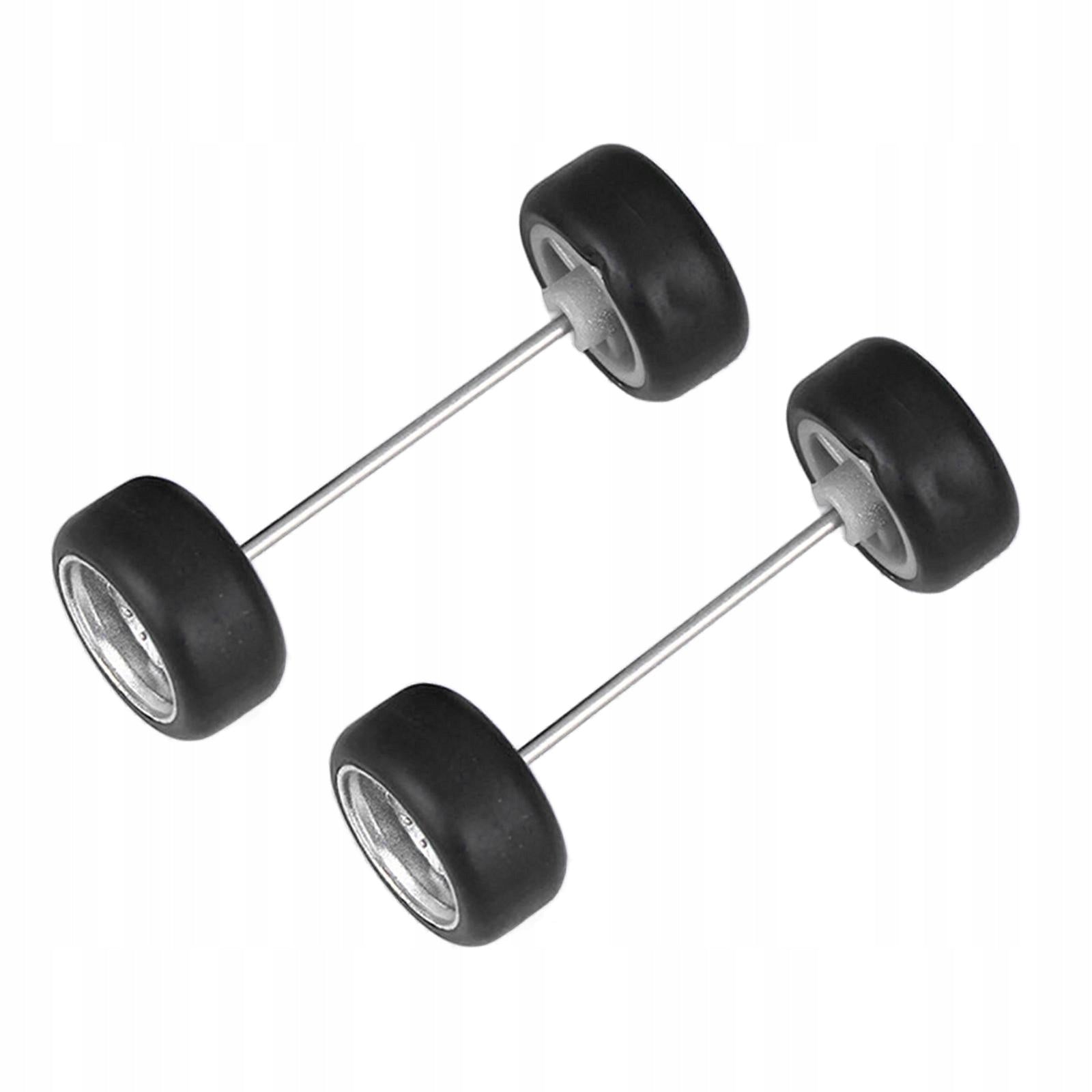 4 Pieces 1/64 Scale Modified Tire with Round Rod Axles Replacement Argent A Kid's age 18＋ years